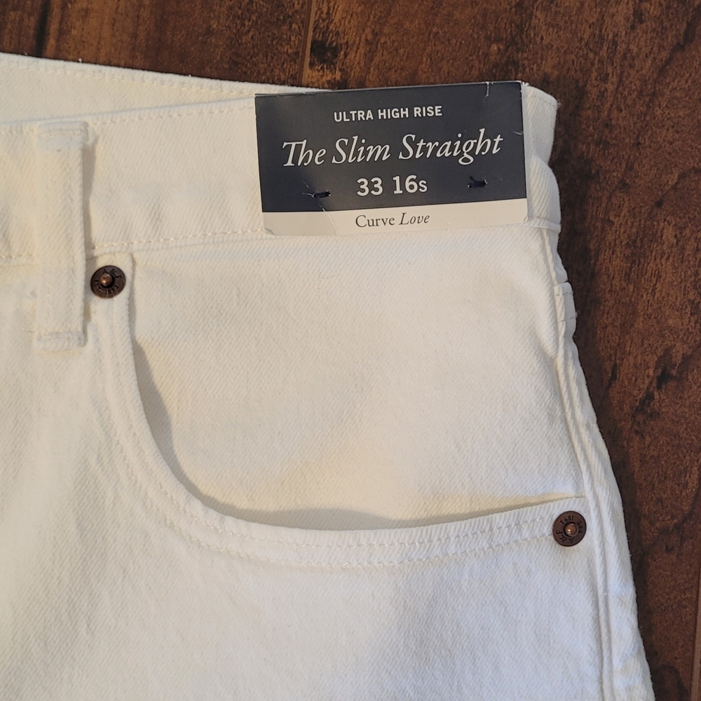 Abercrombie & Fitch White Straight Leg Jeans